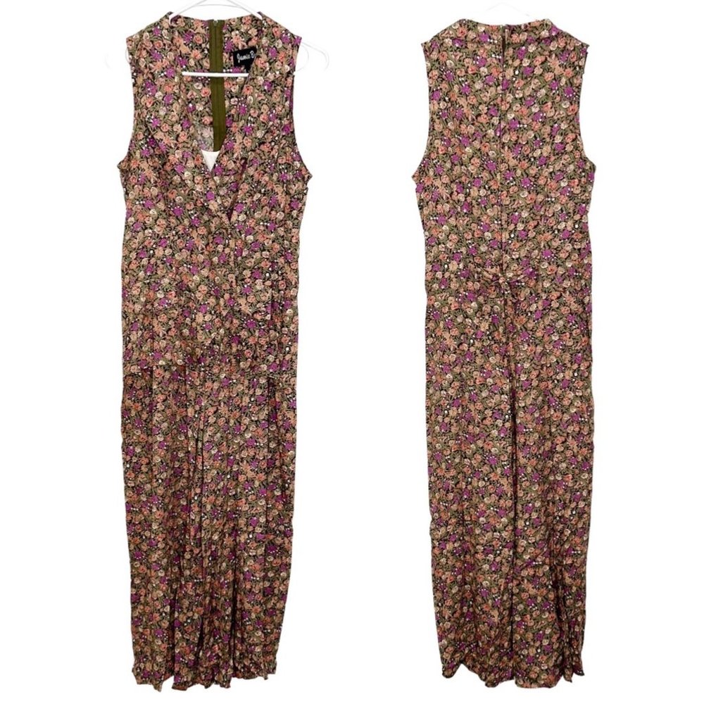 Jamie Brooke Wide-Leg Floral Print Vest Jumpsuit Vintage 90s Women’s Size M - Picture 4 of 16